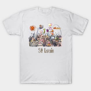 Saint Louis  Crazy City Life POP ART T-Shirt